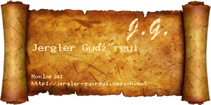 Jergler Györgyi névjegykártya